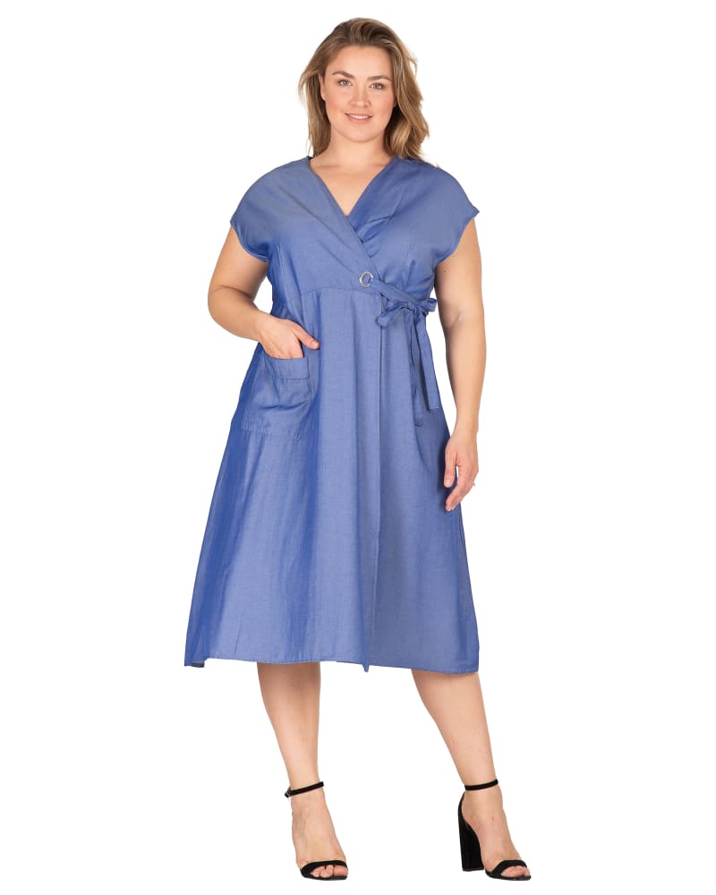 Plus midi online wrap dress